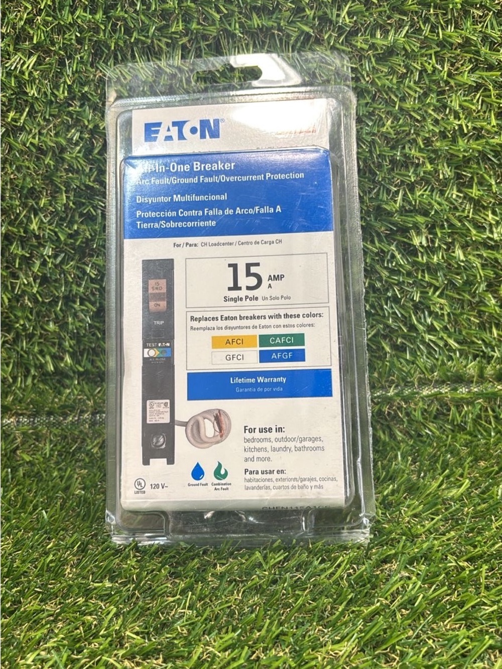 Eaton CHFN115A1CS 15 Amp Single Pole All-In-One AFCI/GFCI Breaker